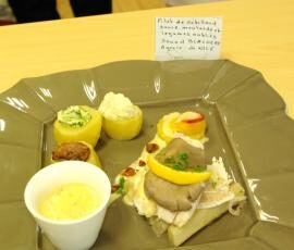 FILET DE CABILLAUD SAUCE MOUTARDE ET LEGUMES OUBLIES