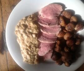 Filet mignon aux cèpes et châtaignes