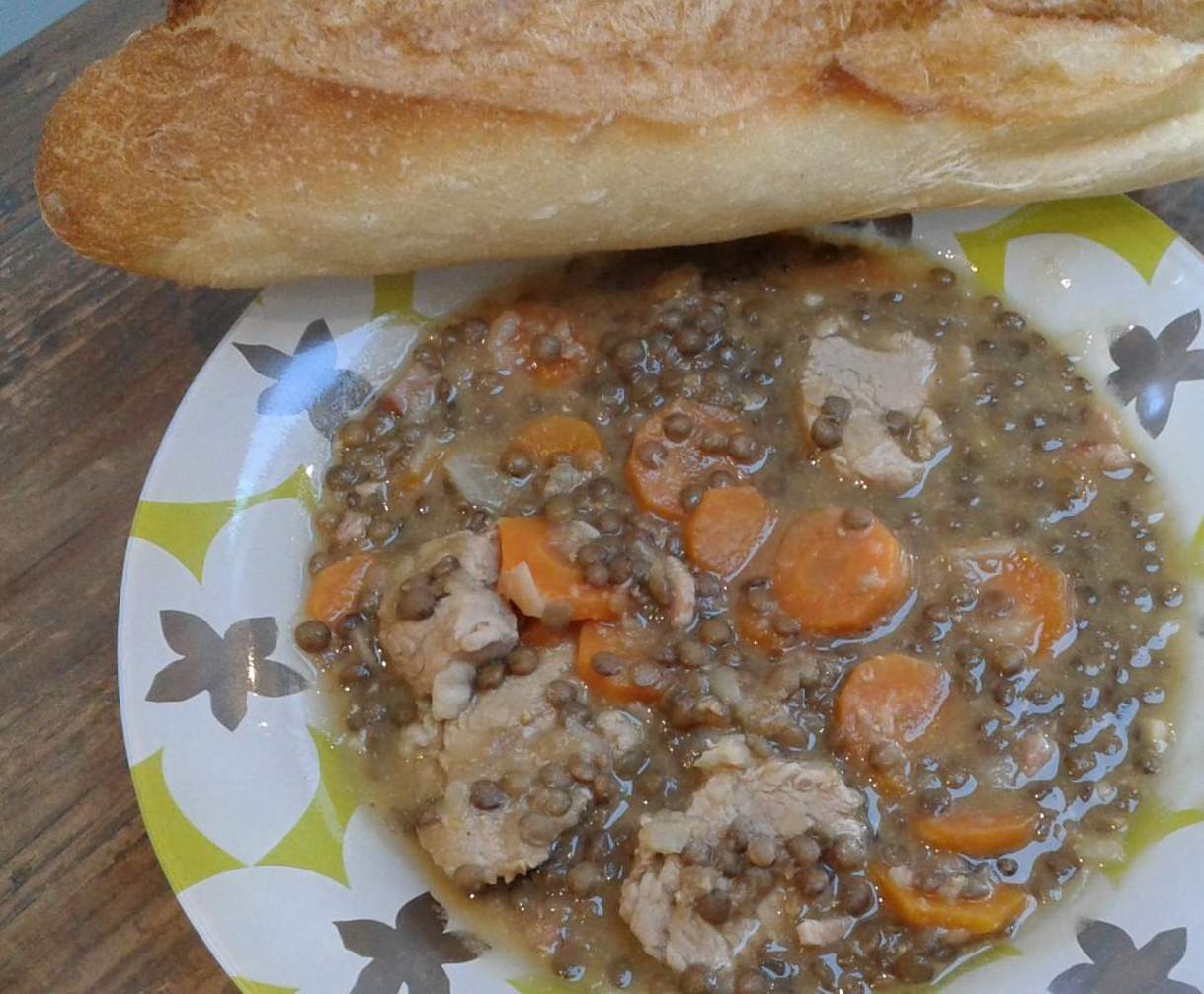 Filet mignon, carottes et lentilles vertes