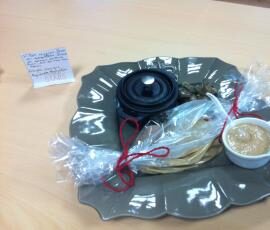 Filet mignon farci d papillote, écrasé de pommes de terre sur lit de topinambours, Sauce forestière