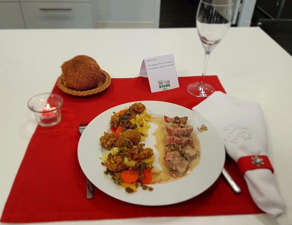 Filet mignon farci et sa sauce aux morilles, comté et macvin