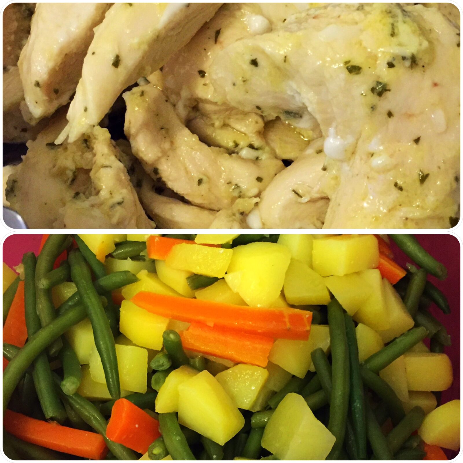 Filets de poulet marinés et ses petits légumes LIGHT