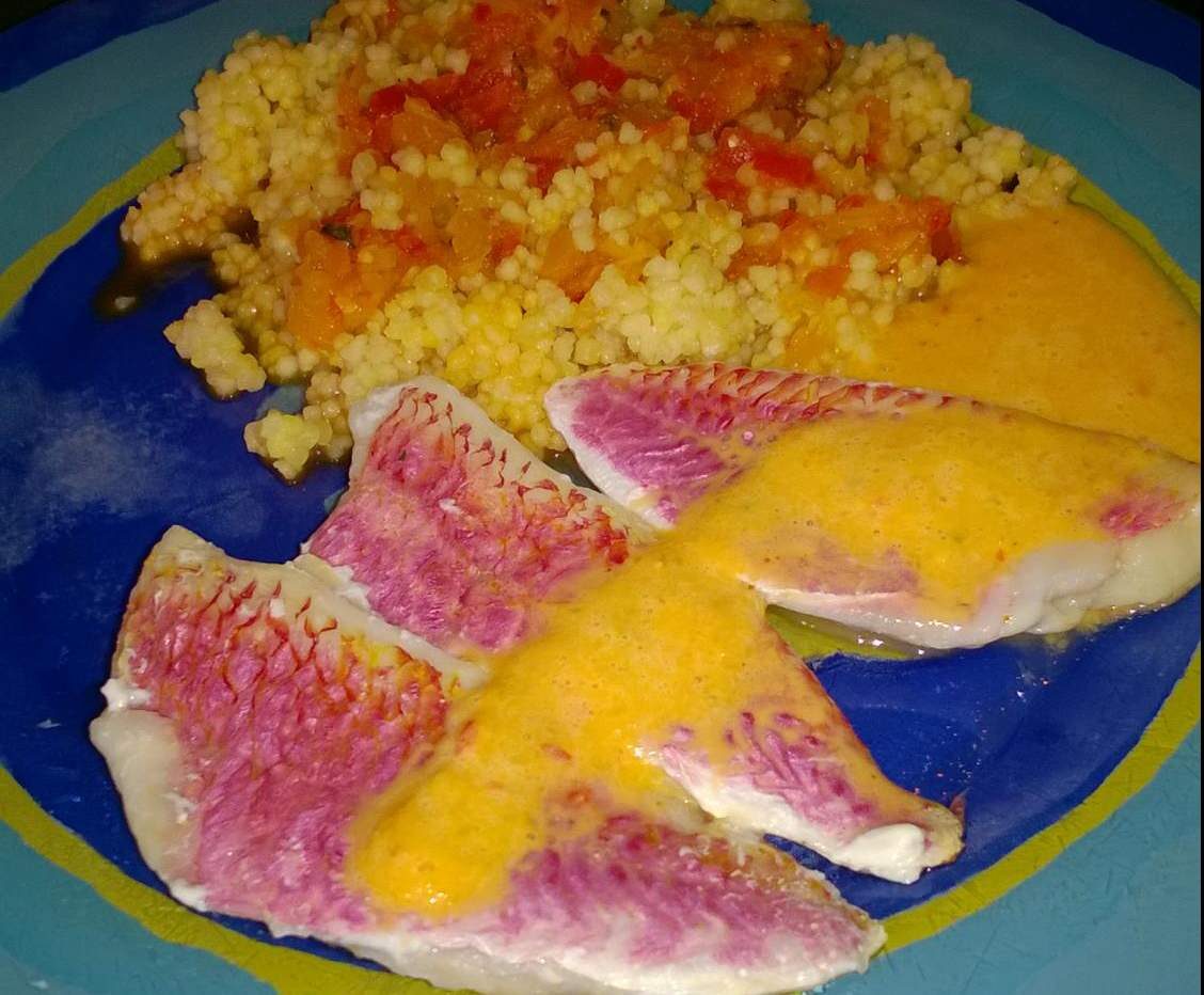 Filets de rougets aux légumes