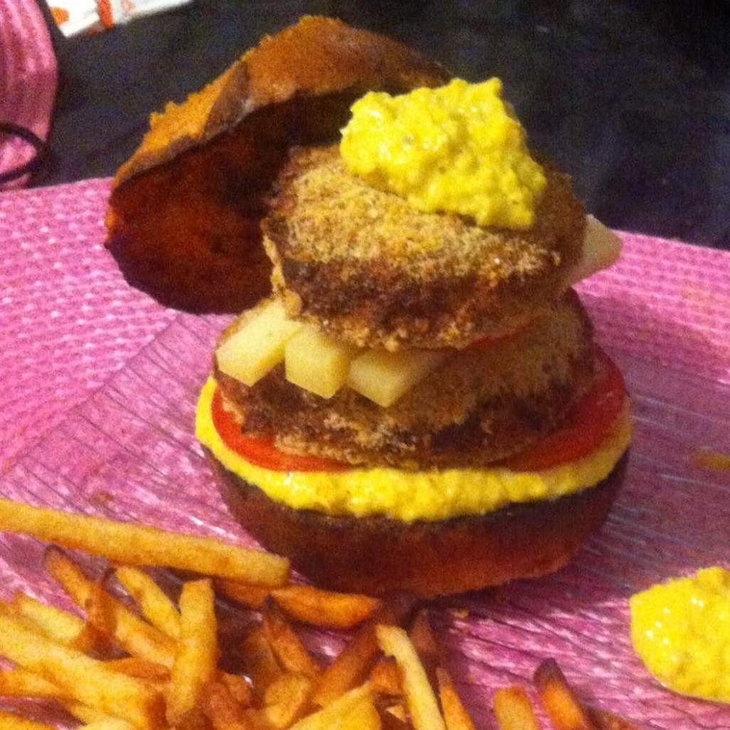 Fish Burger façon pain perdu et sa crème de mais