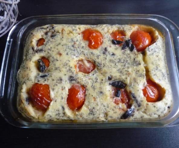 flan de tomates cerises caramélisées au comté