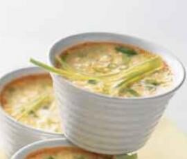 FLANS DE POIREAUX ET CURRY DE MOULES