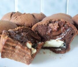 Fondant chocolat noir coeur chocolat blanc