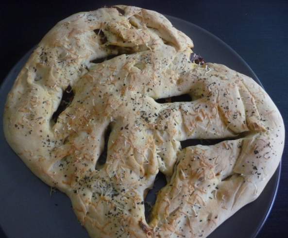 Fougasse aux poivrons marinés