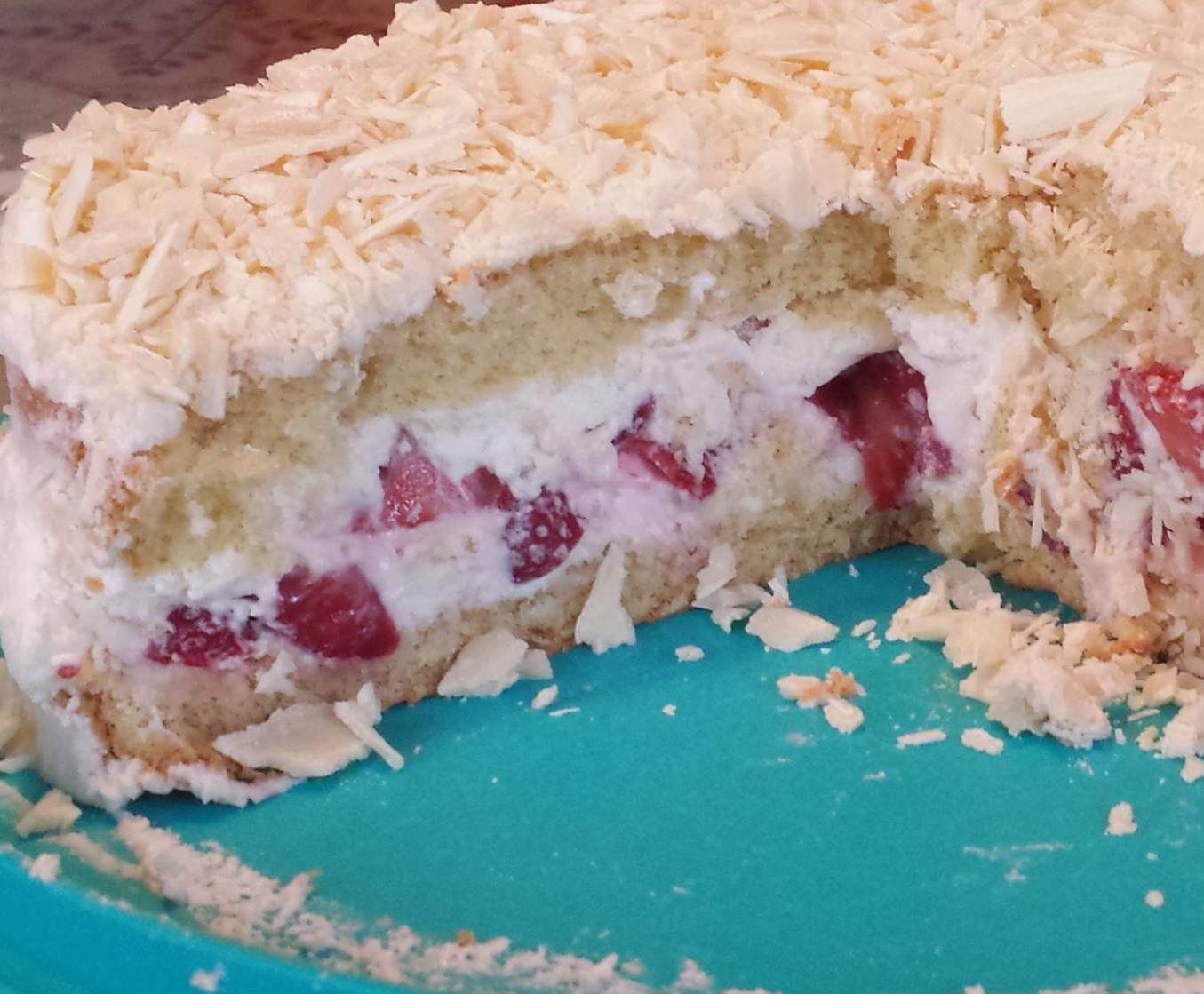 Fraisier façon framboisier au chocolat blanc