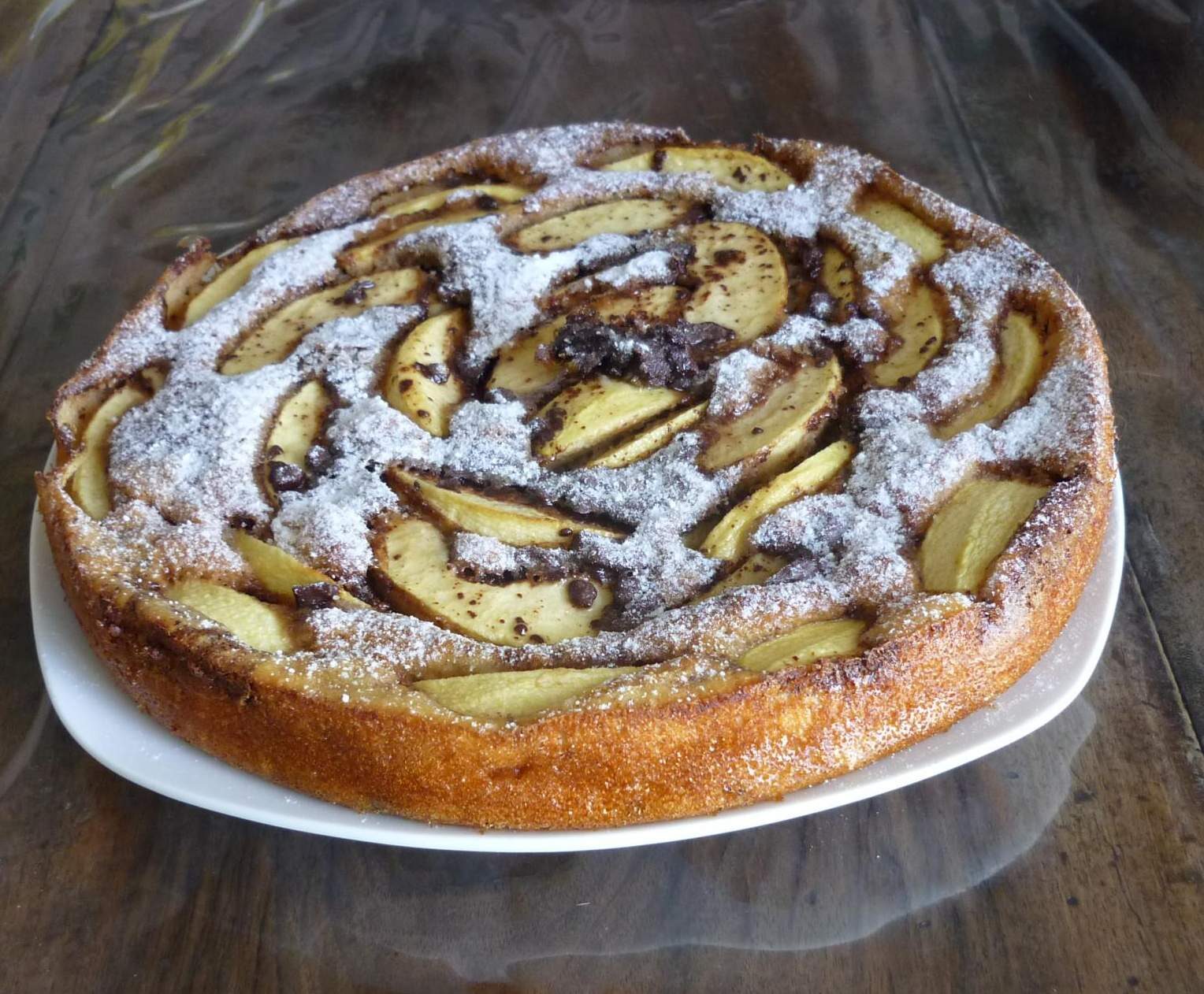 Gateau aux pommes et pépites de chocolat