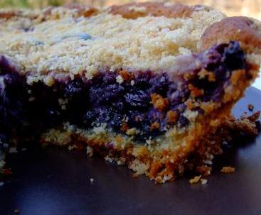 Gâteau crousti-moelleux aux myrtilles