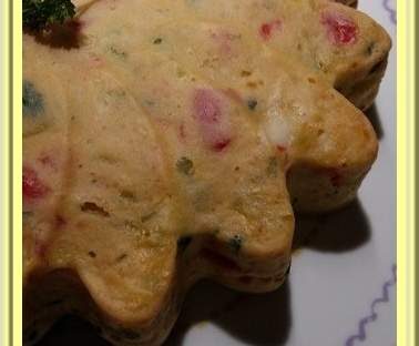 Gâteau de courgette et poivron au poulet