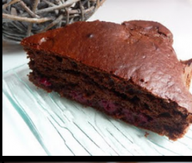 Gâteau light chocolat/framboises/fromage blanc