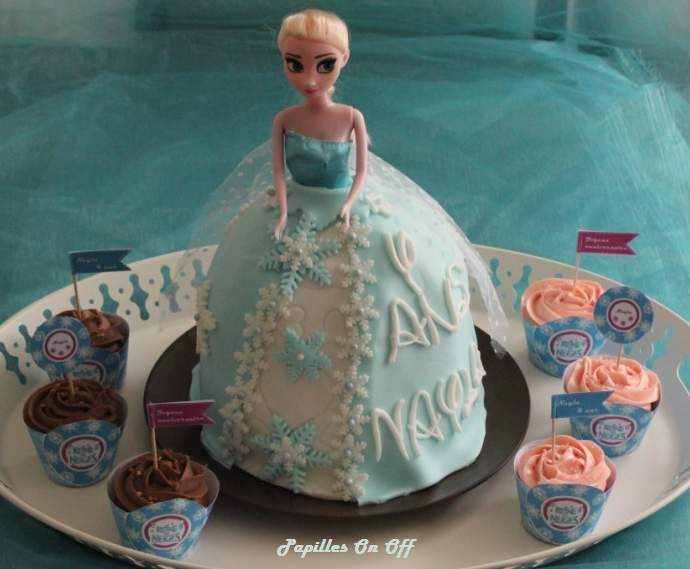 Gâteau poupée Elsa / Reine des Neiges