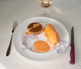 Gâteaux de foies allégés sauce à la tomate.