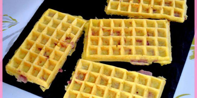 Gaufres salées jambon fromage