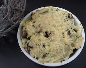 Gratin allégé d’oeufs durs aux champignons
