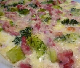 Gratin choux-fleur, brocoli, pomme de terre, jambon