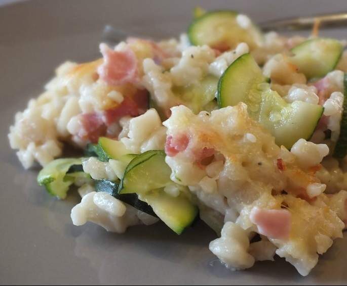 Gratin crozets aux courgettes