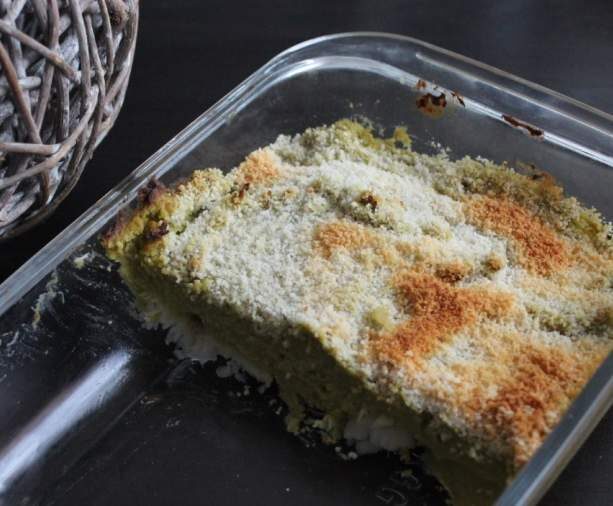 Gratin de cabillaud aux petits pois
