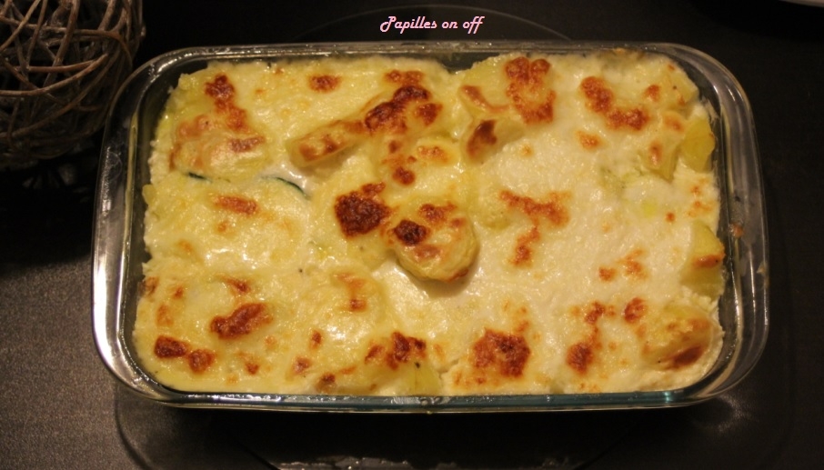 Gratin de courgettes et pommes de terre à la mozzarella