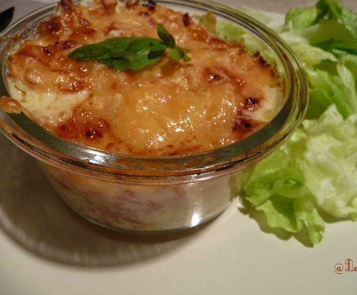 Gratin de crozets au jambon