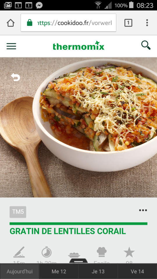 Gratin végétarien de lentilles corail