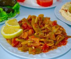 Haricots plats à la tomate