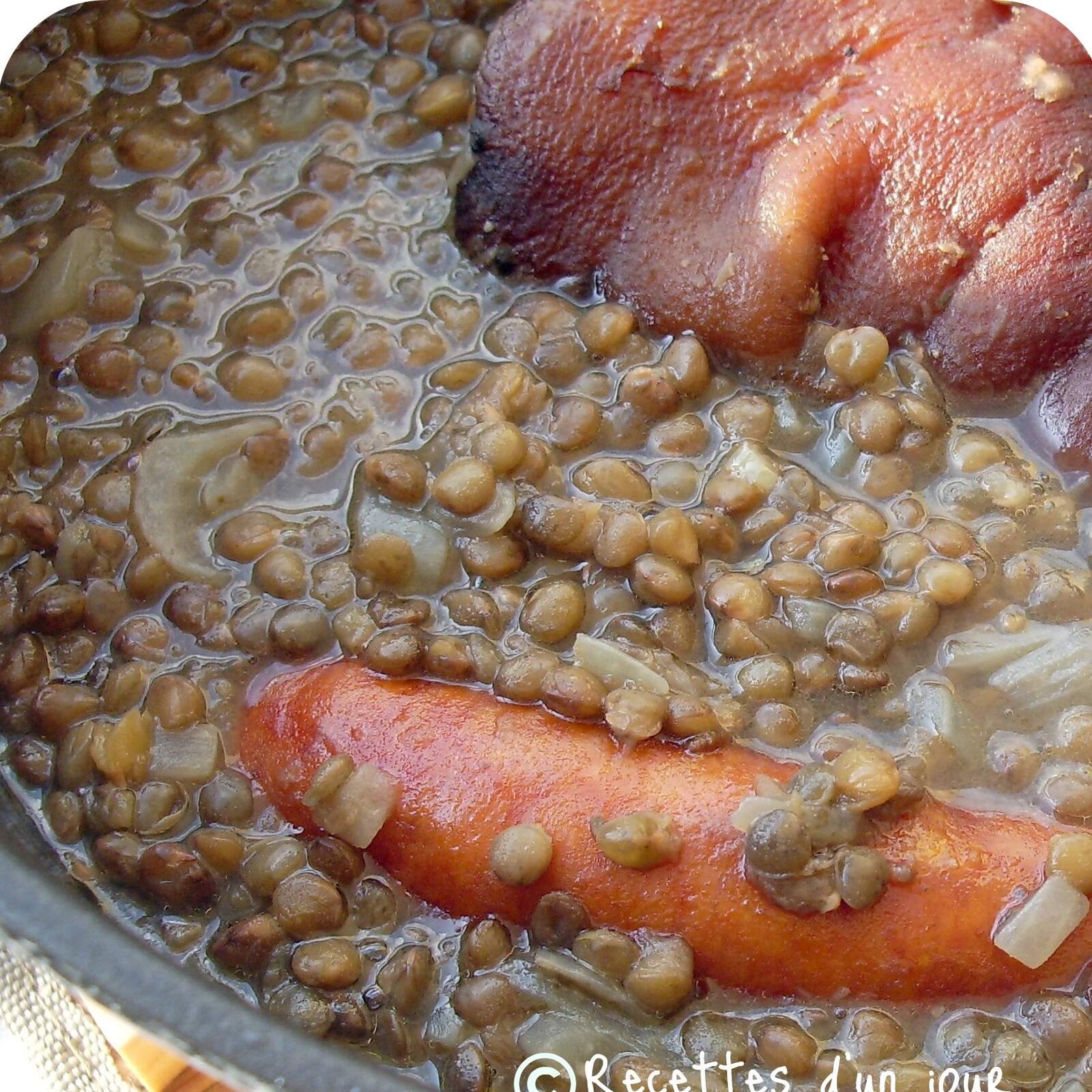 Jarret de porc aux lentilles