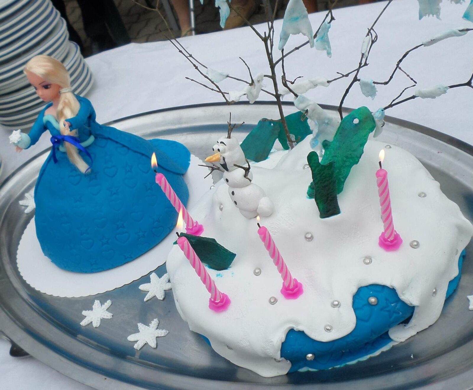 La Reine des Neiges(gâteau yaourt marbré vanille chocolat)