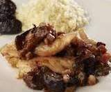 lapin au pruneau, miel et porto