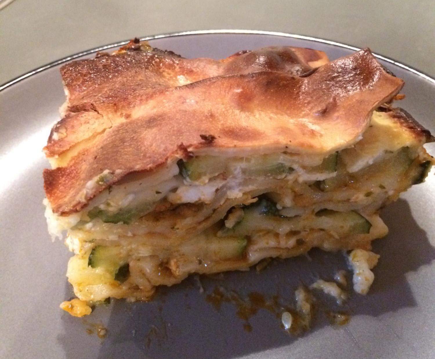 Lasagnes courgettes féta