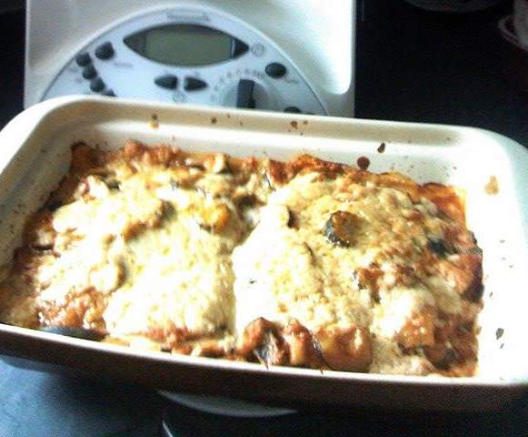 Lasagnes Courgettes Tomates Jambons et Cheddar