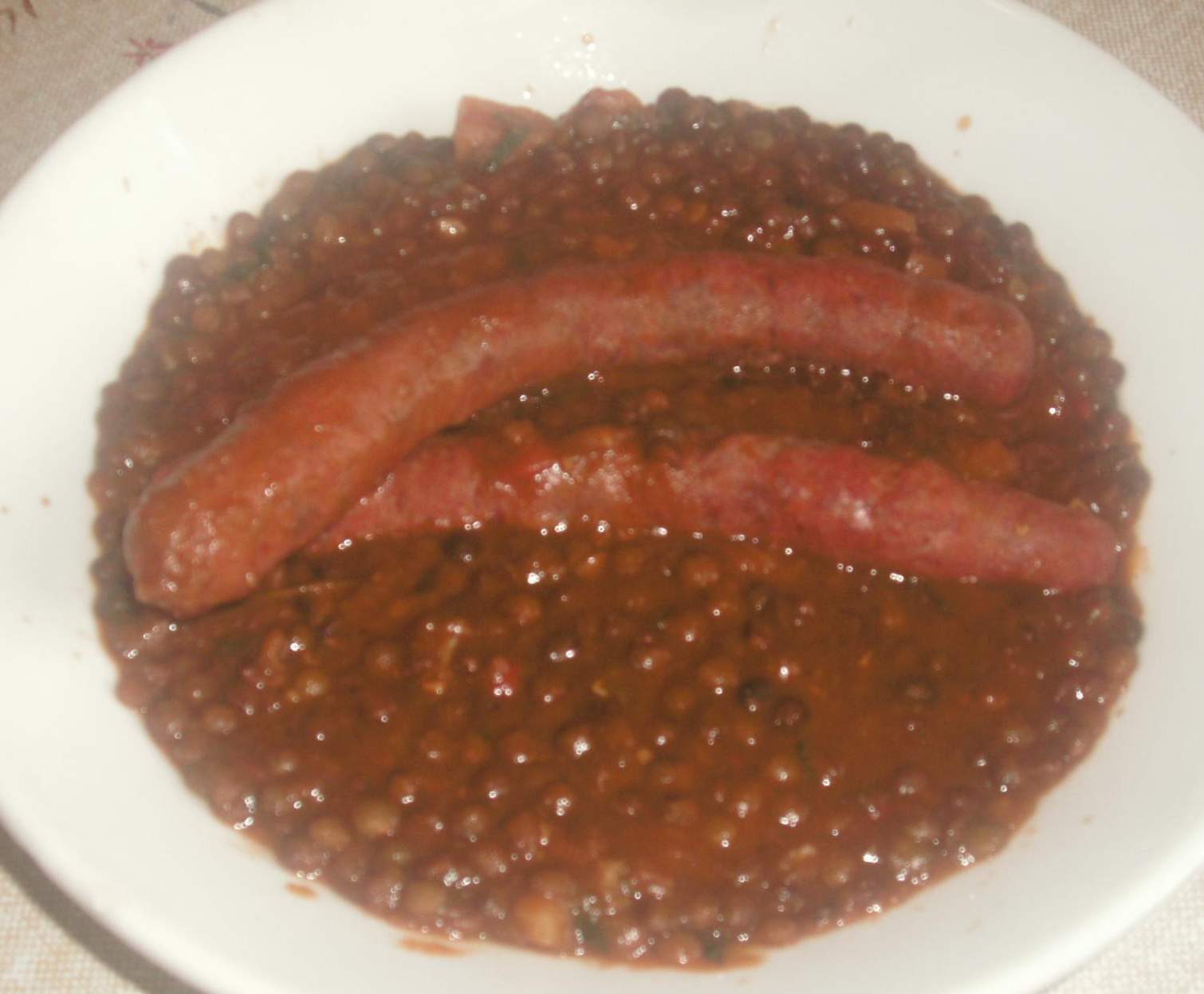 LENTILLES aux merguez et abricots secs