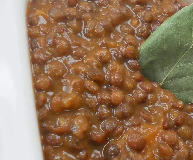 Lentilles cuisinées (sans viande)