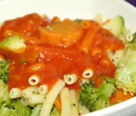 Macaronis aux 5 légumes colorés