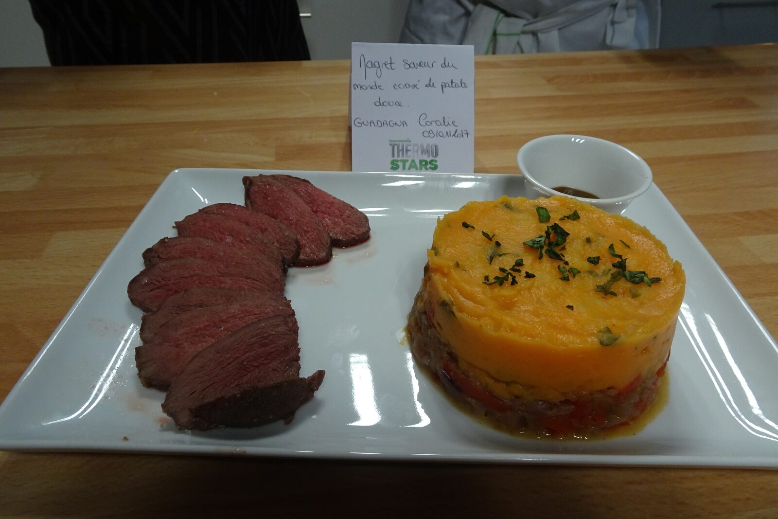 Magret saveurs du monde et son écrasé de patate douce anisée