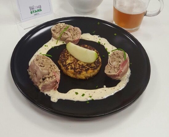 Médaillons Ardennais, sauce au Langres et sa galette de Granny-smith - Thermostars