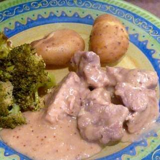Mijoté de porc à la moutarde et au Porto