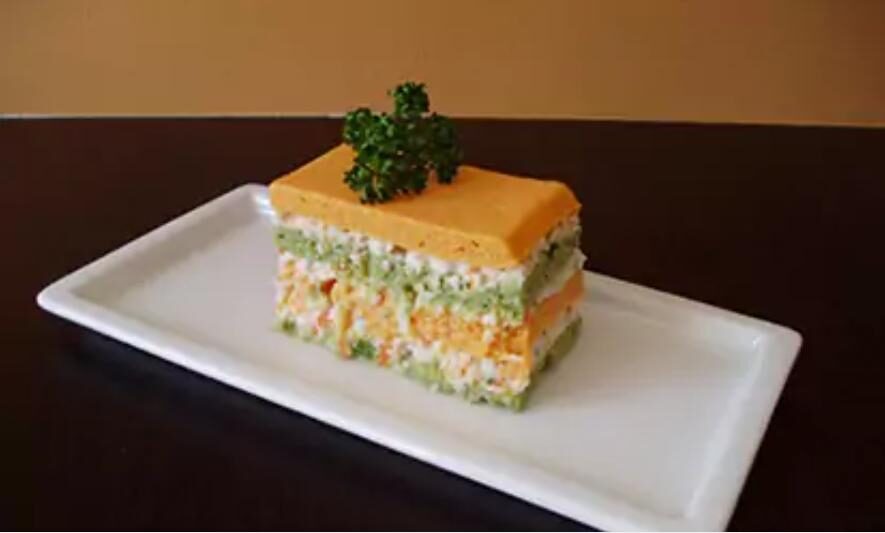 mille feuille de légumes au crabe