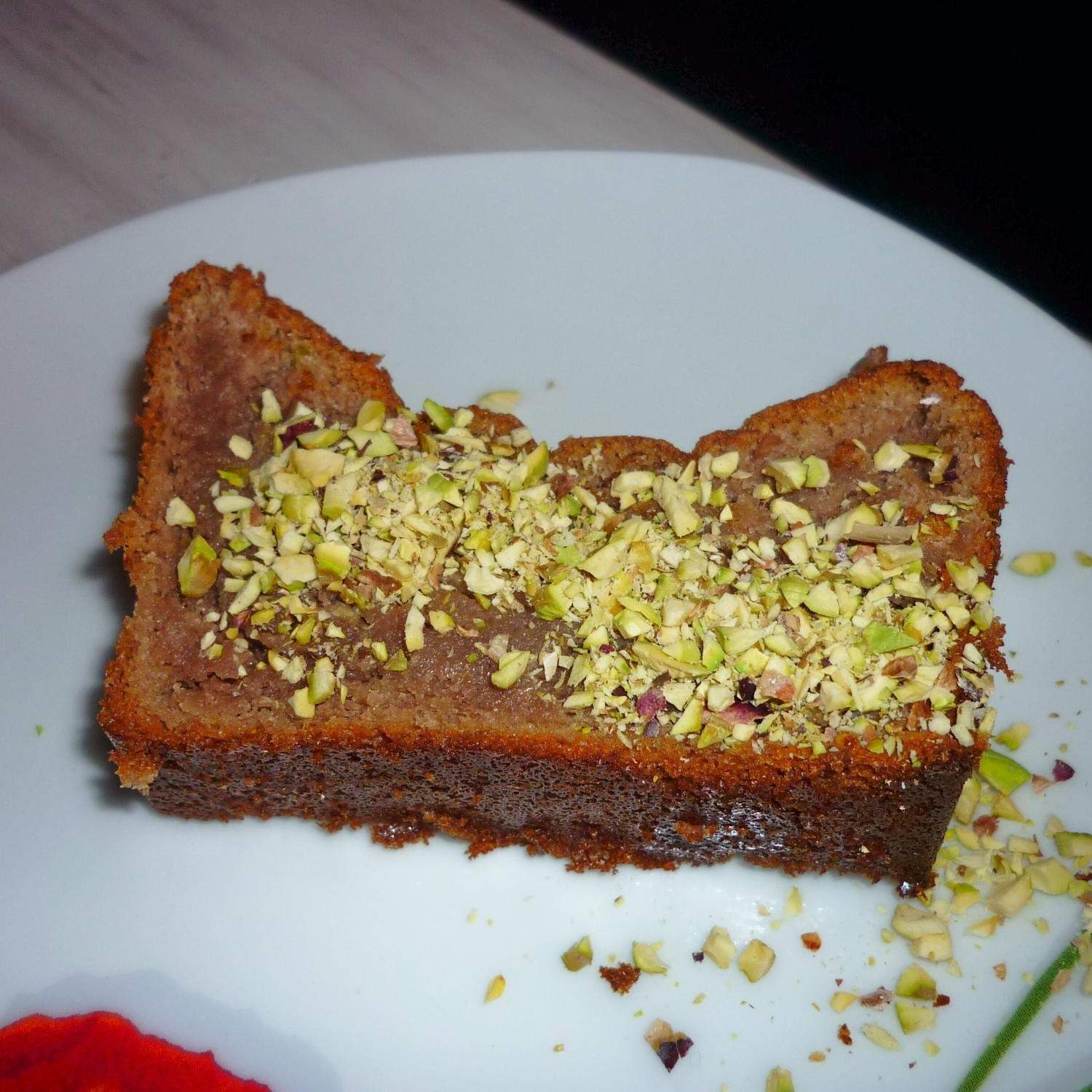 Moelleux à la crème de marron et pistache