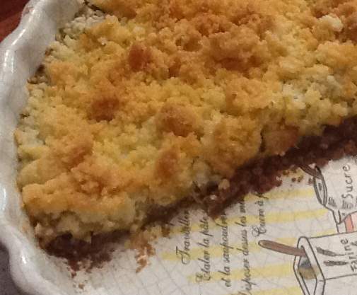 Mon crumble a la rhubarbe