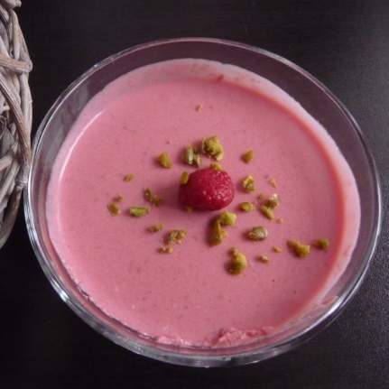 Mousse de framboises au fromage blanc et à l’agar agar