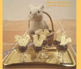 Mousses biscuitées au chocolat du lapin blanc