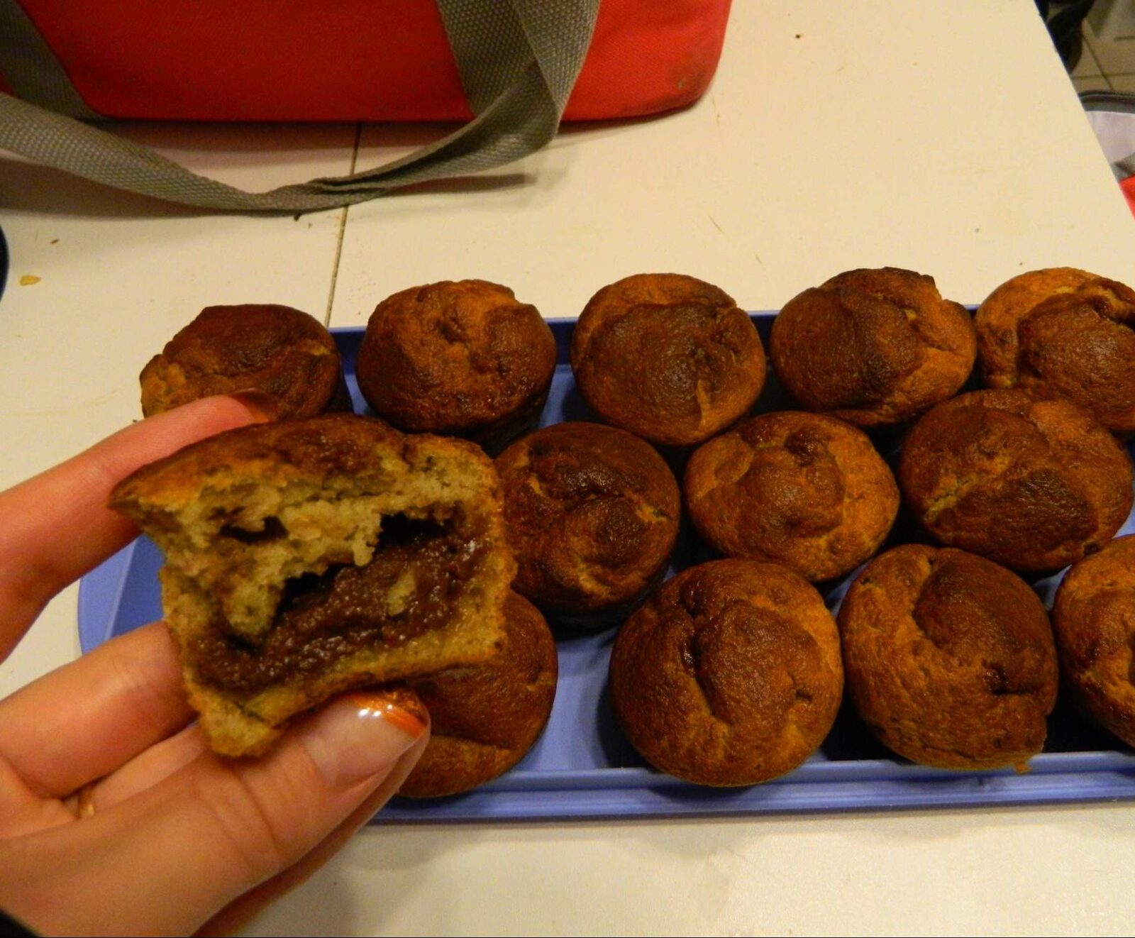 muffins à la banane coeur nutella