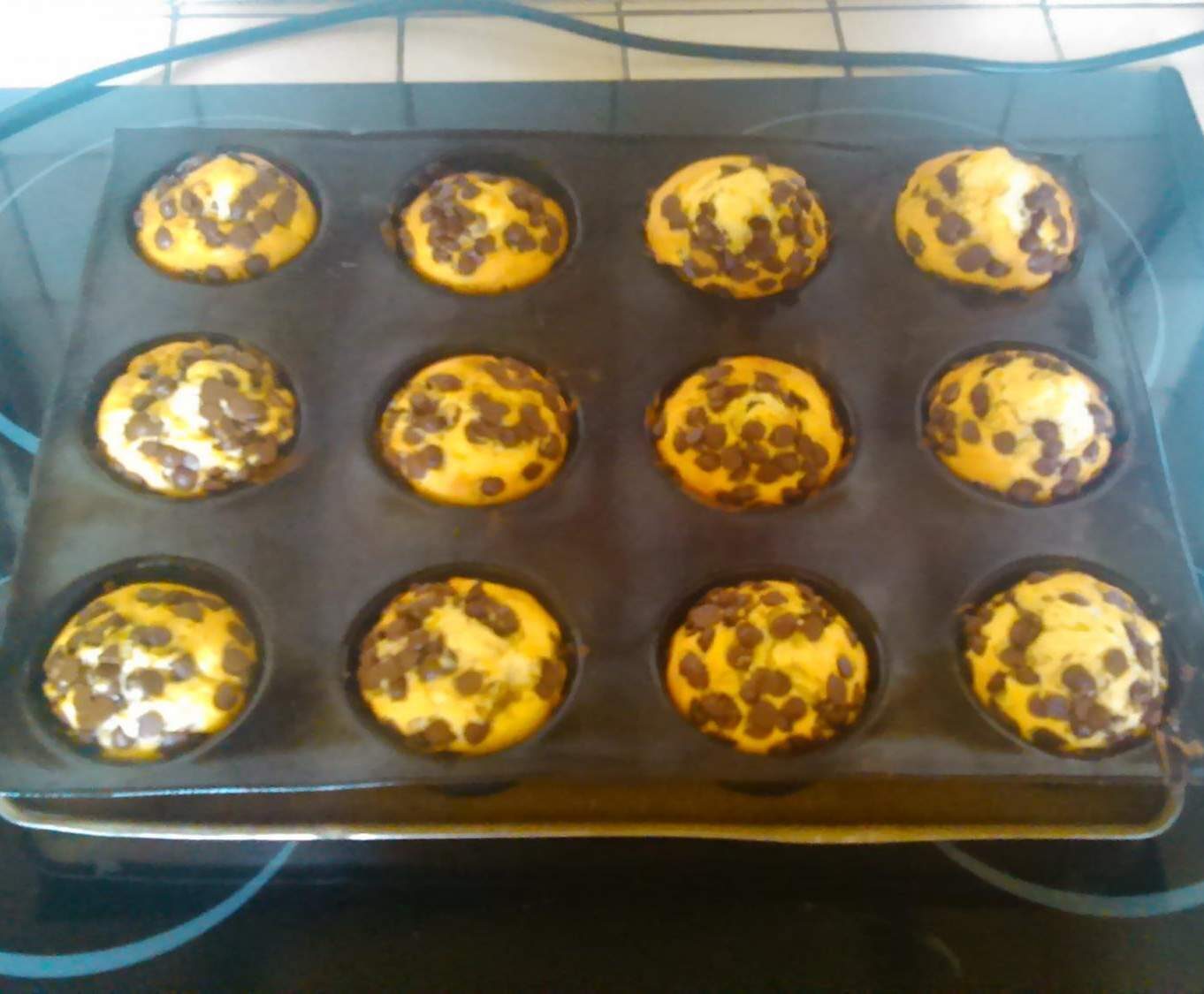 Muffins à la confiture de mûre et aux pépites de chocolat