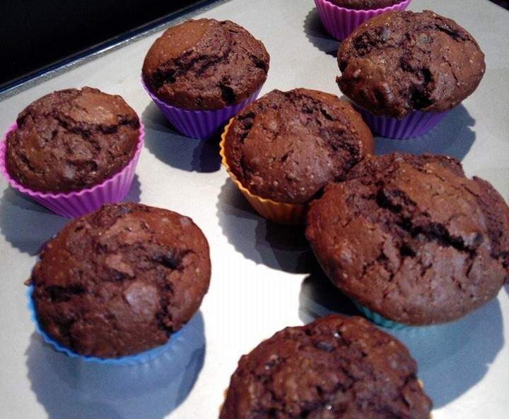 Muffins fondants croquants chocolat-banane