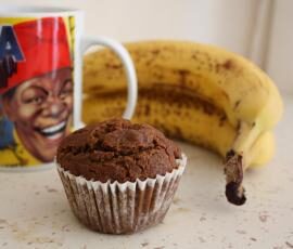 MUFFINS VEGAN Okara-banane aux pépites de chocolats (sans gluten/sans lait/sans oeufs/sans sucre)