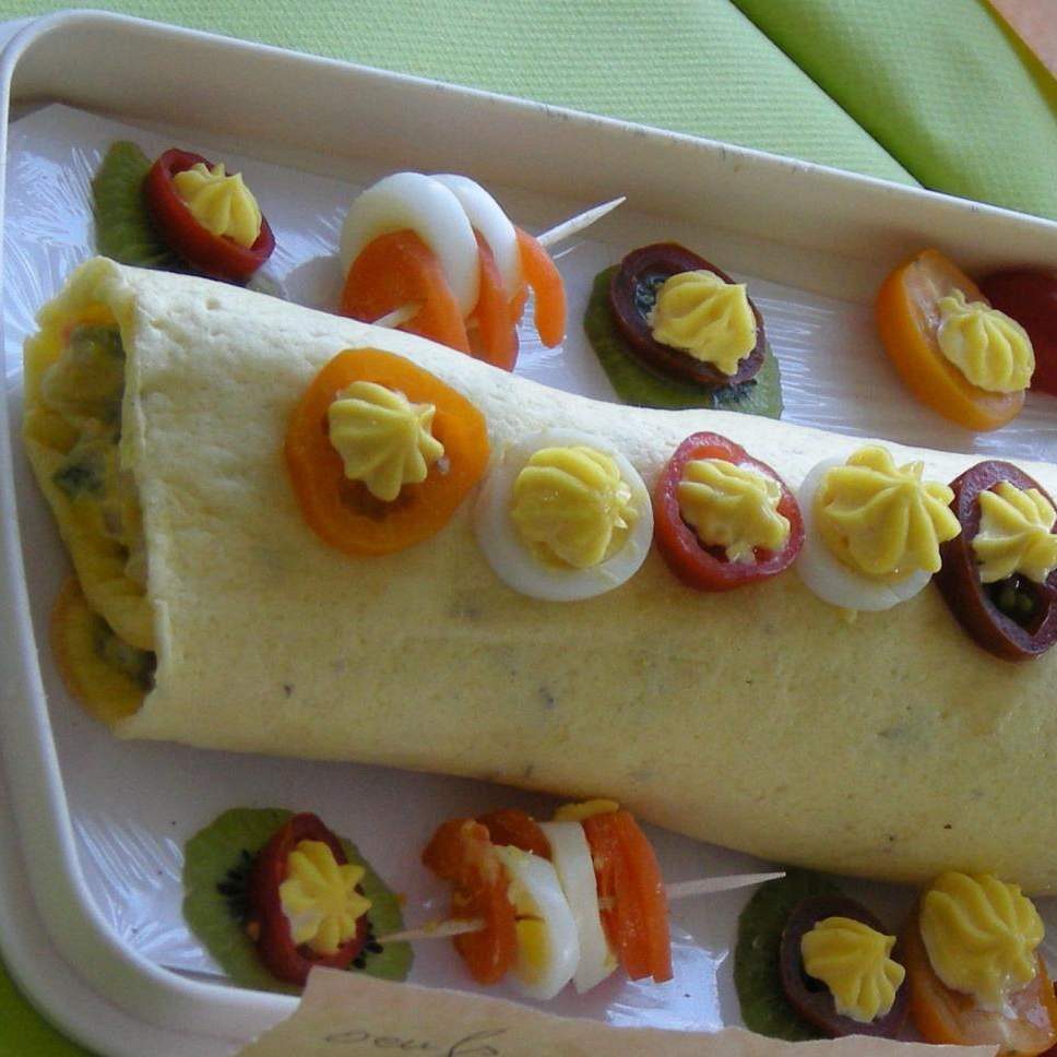 Oeufs durs mayonnaise en bûche