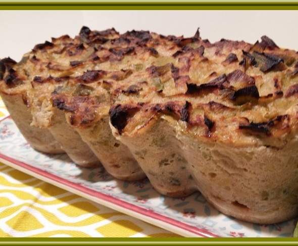 Pain de saumon et poireaux allégé.